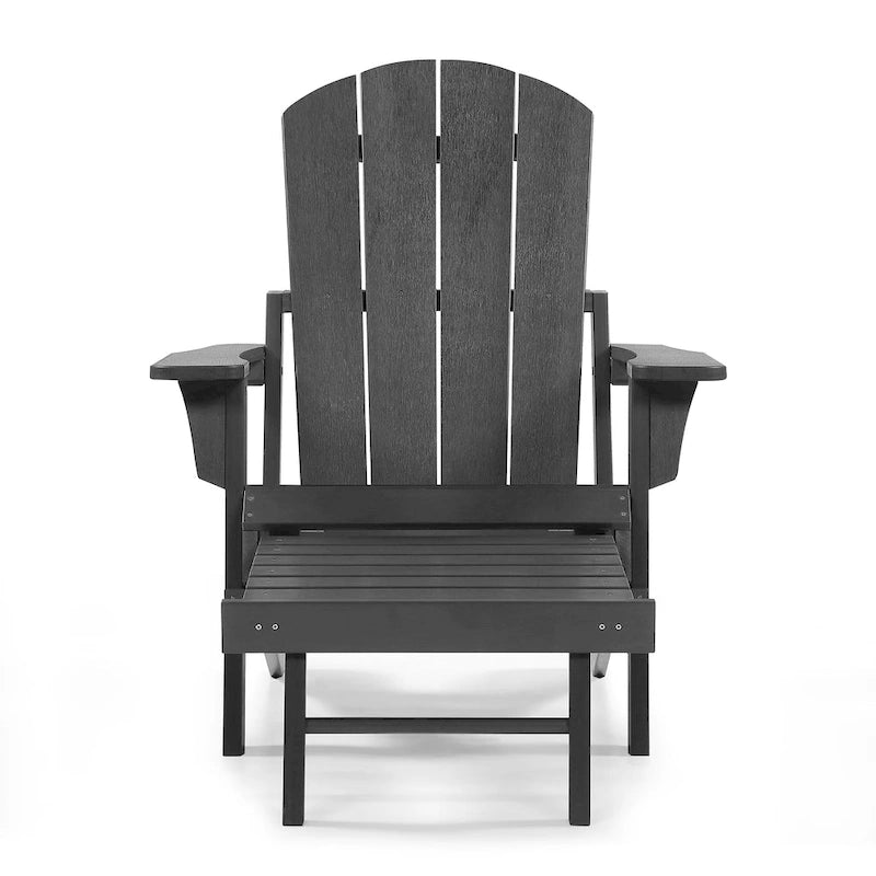 Seaton Folding Poly Adirondack Chair with Pull-out Ottoman