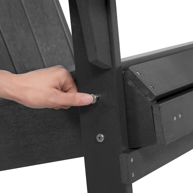 Seaton Folding Poly Adirondack Chair with Pull-out Ottoman