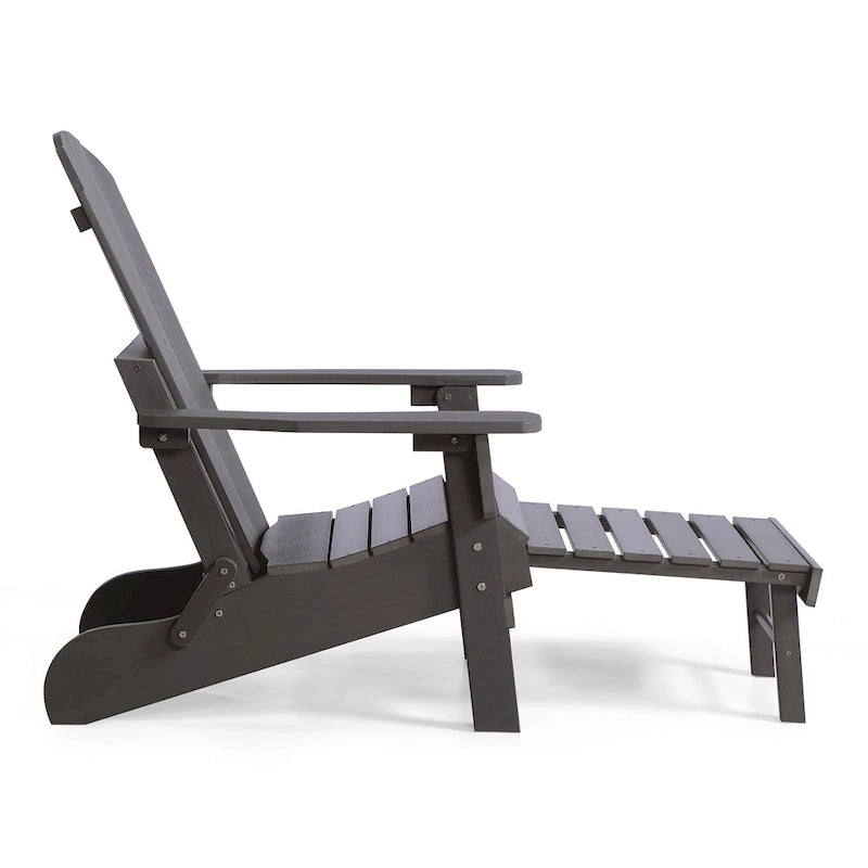 Seaton Folding Poly Adirondack Chair with Pull-out Ottoman