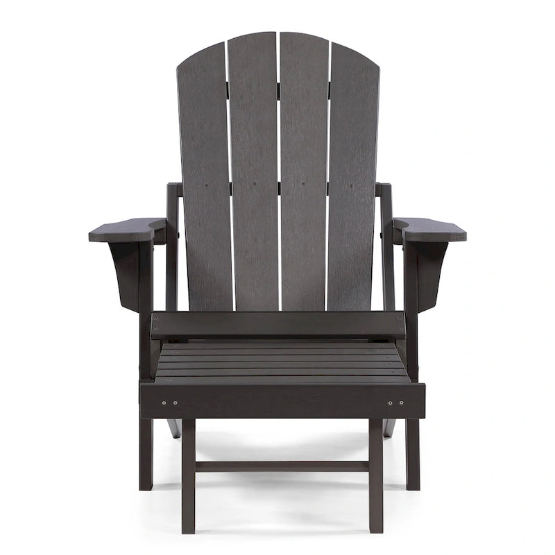 Seaton Folding Poly Adirondack Chair with Pull-out Ottoman