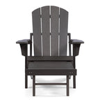 Seaton Folding Poly Adirondack Chair with Pull-out Ottoman