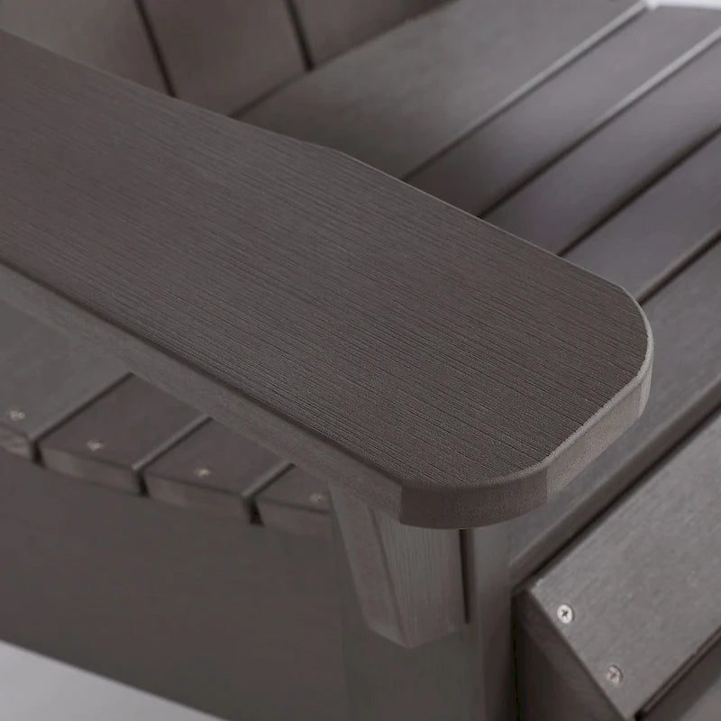 Seaton Folding Poly Adirondack Chair with Pull-out Ottoman