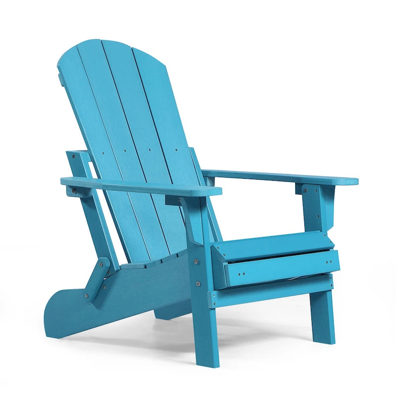 Seaton Folding Poly Adirondack Chair with Pull-out Ottoman