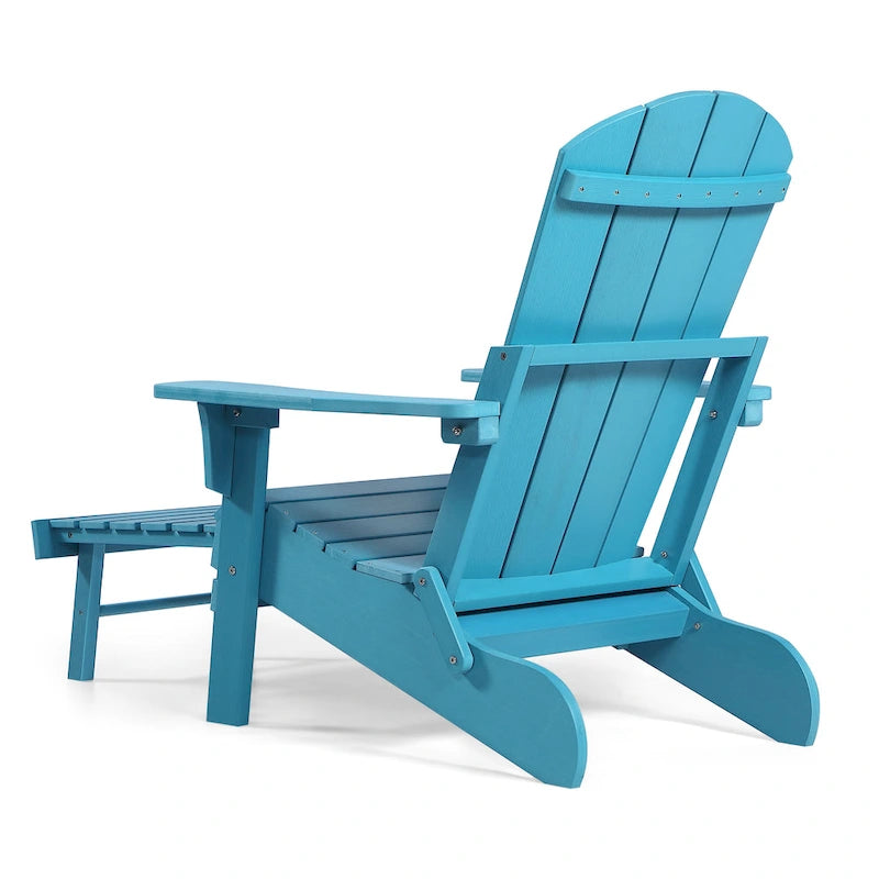 Seaton Folding Poly Adirondack Chair with Pull-out Ottoman