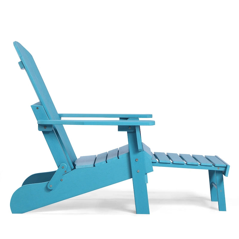Seaton Folding Poly Adirondack Chair with Pull-out Ottoman
