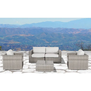 LSI Verona Wicker 5-piece Resort Grade Outdoor Furniture Patio Sofa Set