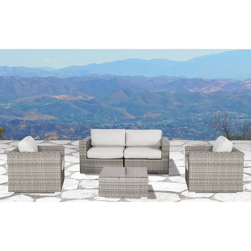 LSI Verona Wicker 5-piece Resort Grade Outdoor Furniture Patio Sofa Set