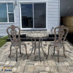 3-Piece Cast Aluminum Outdoor Patio Bistro Set