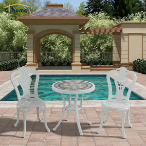3-Piece Cast Aluminum Outdoor Patio Bistro Set