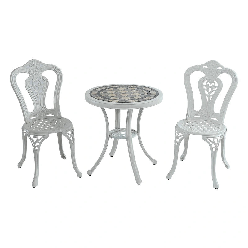 3-Piece Cast Aluminum Outdoor Patio Bistro Set