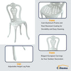 3-Piece Cast Aluminum Outdoor Patio Bistro Set