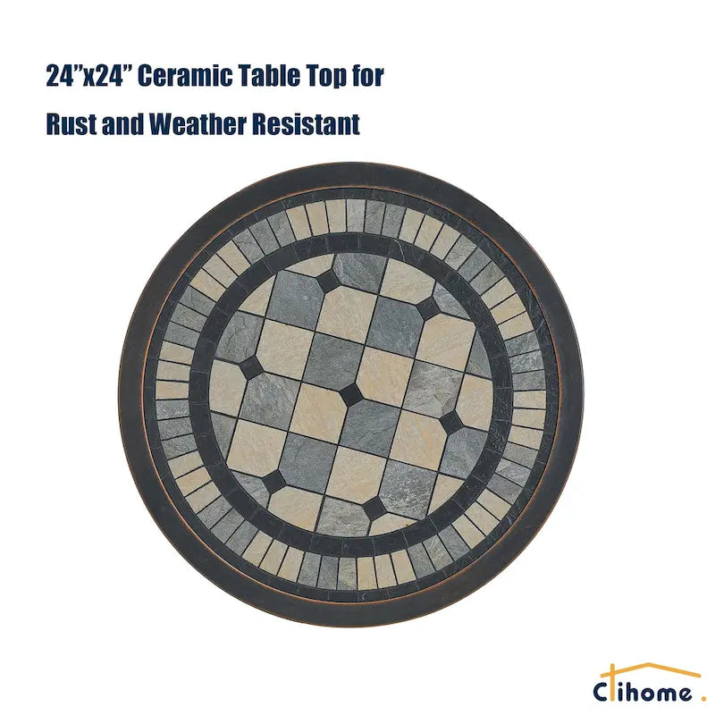 3-Piece Cast Aluminum Outdoor Patio Bistro Set