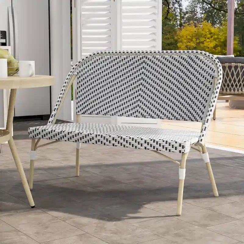 Ariel Beach Natural Tone Aluminum Patio Bench by Furniture of America