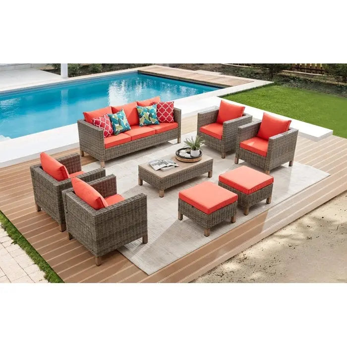 8 Piece Sectional Seating Group with Cushions