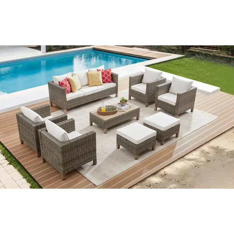 8 Piece Sectional Seating Group with Cushions