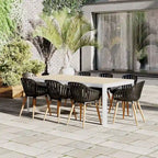 Amazonia Champs 9pc Outdoor FSC Certified Wood Outdoor Patio Dining Set