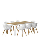 Amazonia Champs 9pc Outdoor FSC Certified Wood Outdoor Patio Dining Set