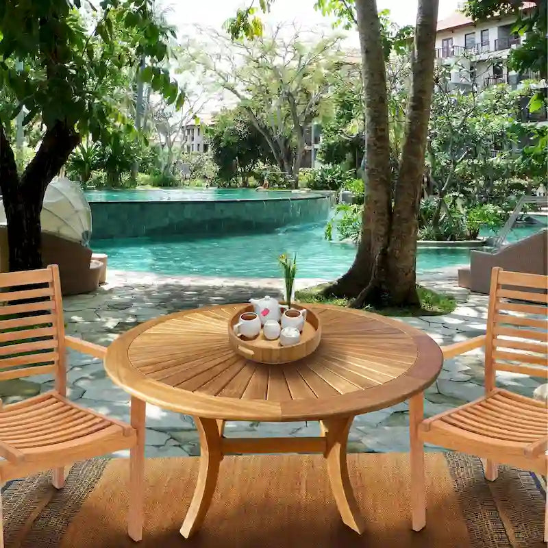 Chic Teak Sun Teak Wood Indoor/ Outdoor Dining Table, 47 Inch (table only)