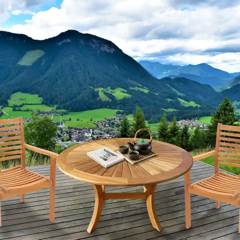 Chic Teak Sun Teak Wood Indoor/ Outdoor Dining Table, 47 Inch (table only)