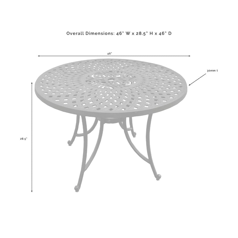 Crosley Sedona 46 Five Piece Cast Aluminum Outdoor Dining Set in Black