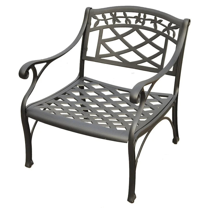Crosley Sedona Cast Aluminum Club Chair in Charcoal Black Finish