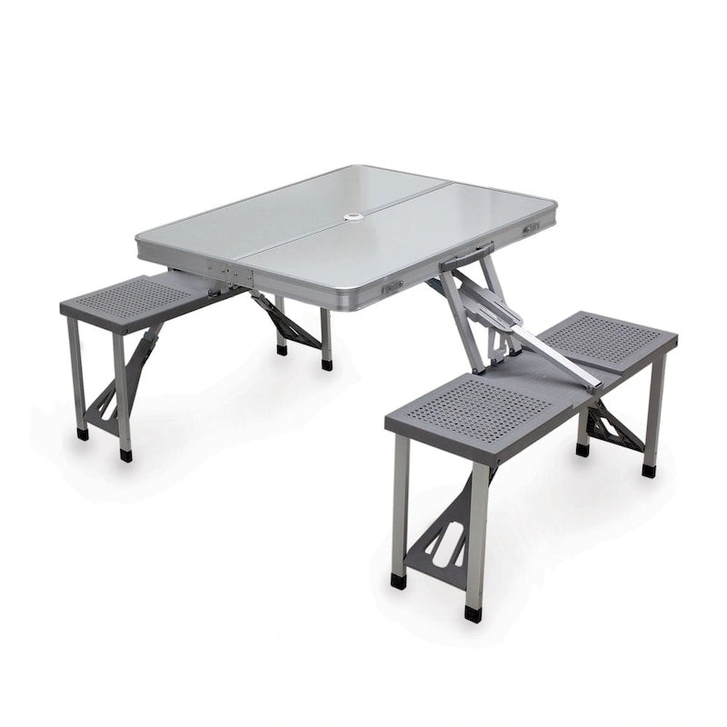 Picnic Time - Aluminum Portable Picnic Table with Seats - N/A