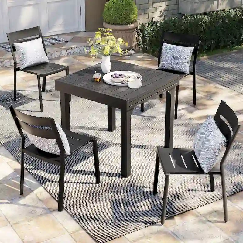 Pellebant Outdoor Stackable Aluminum Dining Chairs - 15.2 in W * 17.3 in D * 32.2 in H