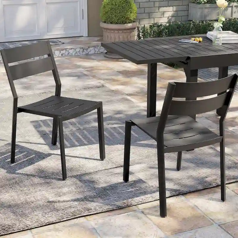 Pellebant Outdoor Stackable Aluminum Dining Chairs - 15.2 in W * 17.3 in D * 32.2 in H