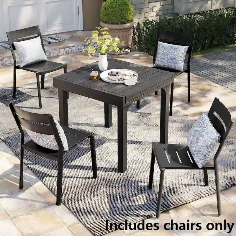 Pellebant Outdoor Stackable Aluminum Dining Chairs - 15.2 in W * 17.3 in D * 32.2 in H