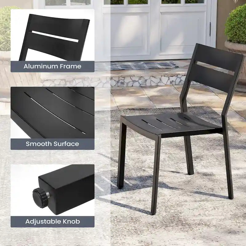 Pellebant Outdoor Stackable Aluminum Dining Chairs - 15.2 in W * 17.3 in D * 32.2 in H