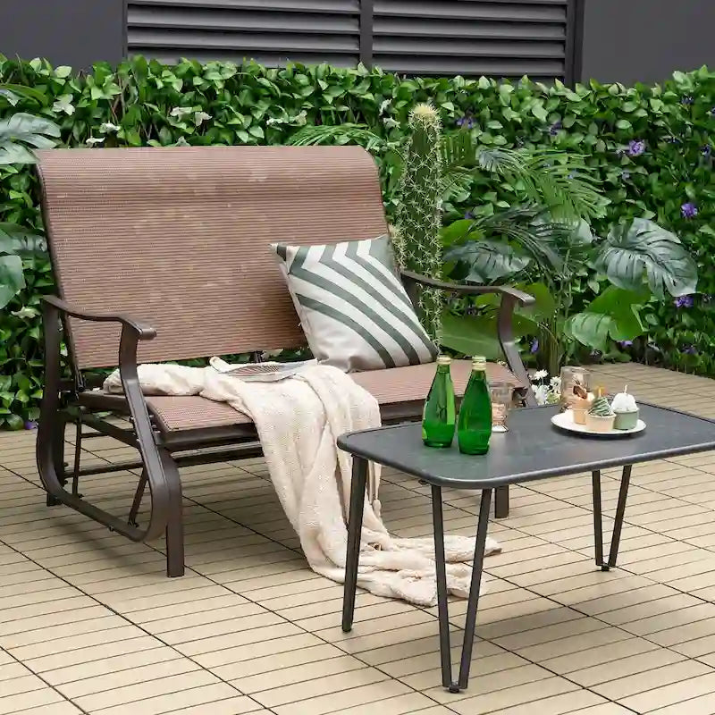 Balançoire de patio Costway pour 2 personnes, banc berçant, fauteuil à bascule haut - Voir les détails