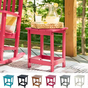 Mason Poly Resin Eco-Friendly All-Weather Square Patio Side Table