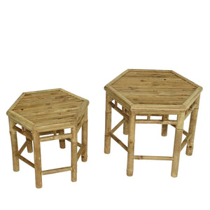 Bamboo End Table - Set of 2 - Pink