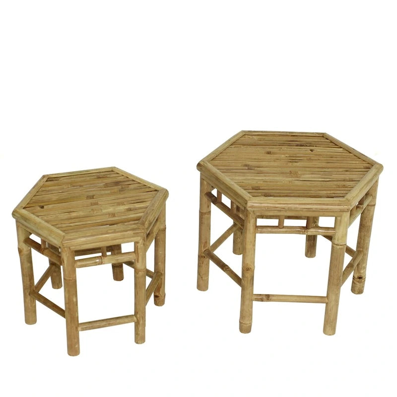 Bamboo End Table - Set of 2 - Pink