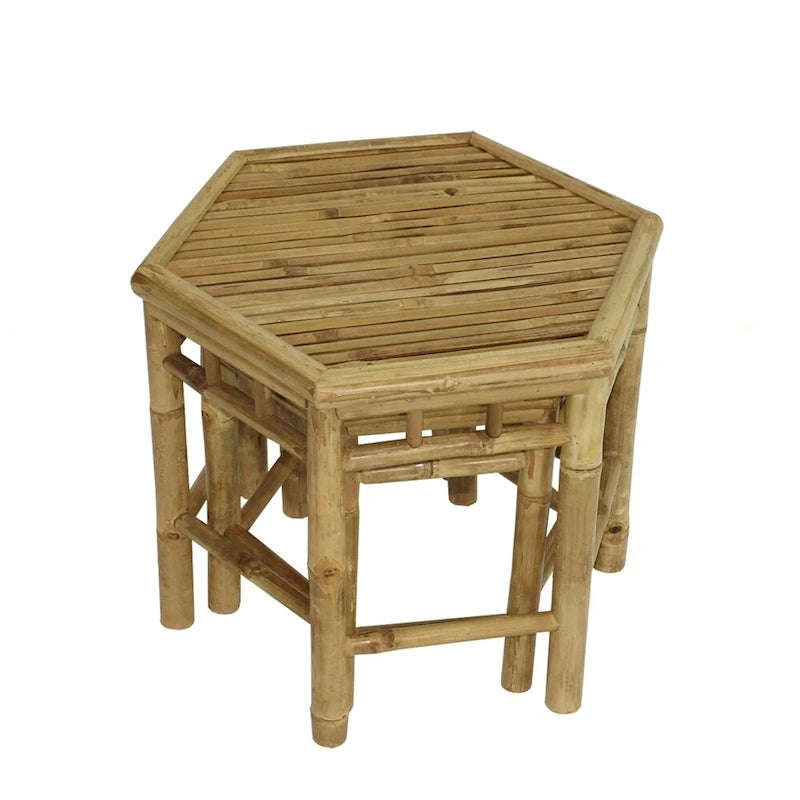 Bamboo End Table - Set of 2 - Pink