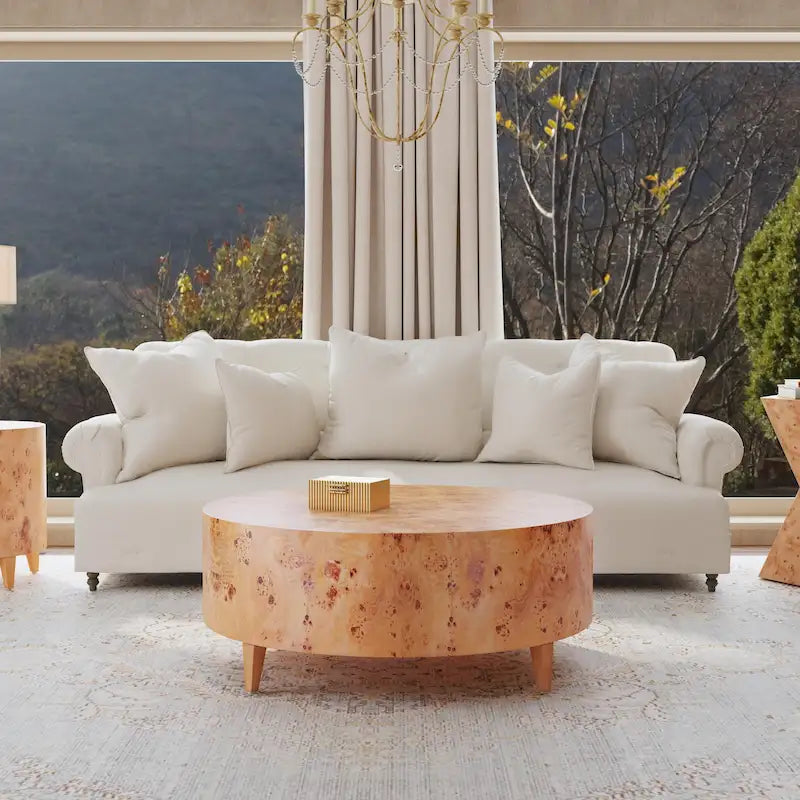 Billie Round Burl Coffee Table