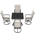 5 Piece Steel Frame Patio Dining Set, Swivel Dining Chair