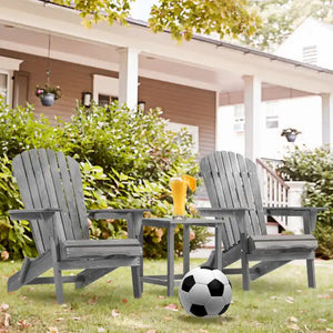 Outdoor Wooden Folding Adirondack Chair Set of 2