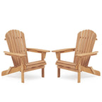 Outdoor Wooden Folding Adirondack Chair Set of 2