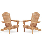 Outdoor Wooden Folding Adirondack Chair Set of 2