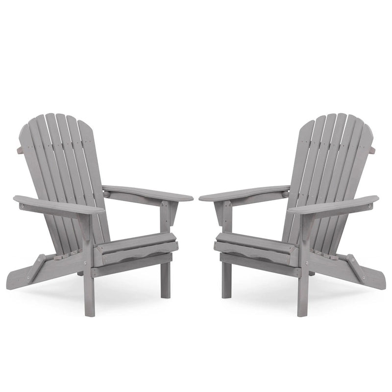 Outdoor Wooden Folding Adirondack Chair Set of 2