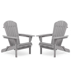 Outdoor Wooden Folding Adirondack Chair Set of 2