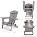 Outdoor Wooden Folding Adirondack Chair Set of 2