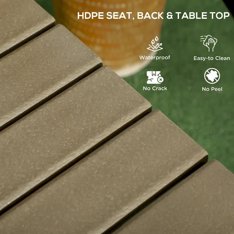 Outsunny 3 Piece Patio Bar Set, Outdoor High Top Table and Chairs Set with Umbrella Hole, Aluminum Frame Bistro Set for Lawn