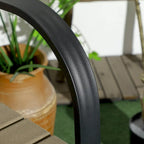 Outsunny 3 Piece Patio Bar Set, Outdoor High Top Table and Chairs Set with Umbrella Hole, Aluminum Frame Bistro Set for Lawn