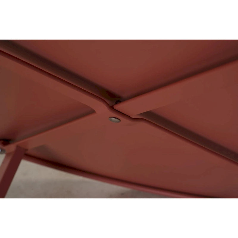 Patio Round Steel Coffee Table, Weather-Resistant Large Outside Side Table for Garden Balcony Yard - 27.6 x 27.6 x 15.8 inch