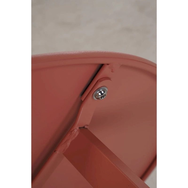 Patio Round Steel Coffee Table, Weather-Resistant Large Outside Side Table for Garden Balcony Yard - 27.6 x 27.6 x 15.8 inch