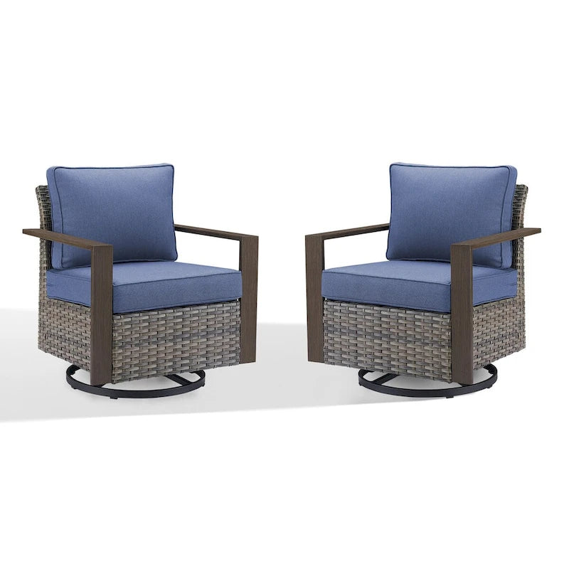 Fauteuils berçants d'extérieur en rotin tressé Gymojoy - Gris