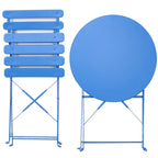 3 Pieces Patio Bistro Balcony Metail Chair Table Set