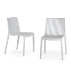 WRGHOME Modern Stacking Patio Dining Side Chair Indoor/Outdoor (Set of 2) - 32.28 H X 21.26 W X 22.04 D